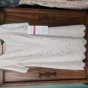Jessica Howard Cream Lace Overlay Dress